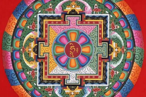 编号138-999123：彩绘唐卡-吉祥八宝坛城（80*60CM左右）