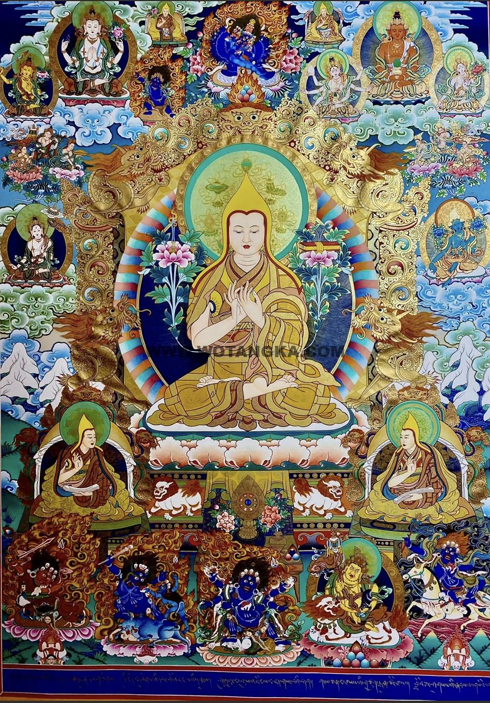热贡-尕藏·画院：彩绘唐卡-宗喀巴大师（150*95CM左右）