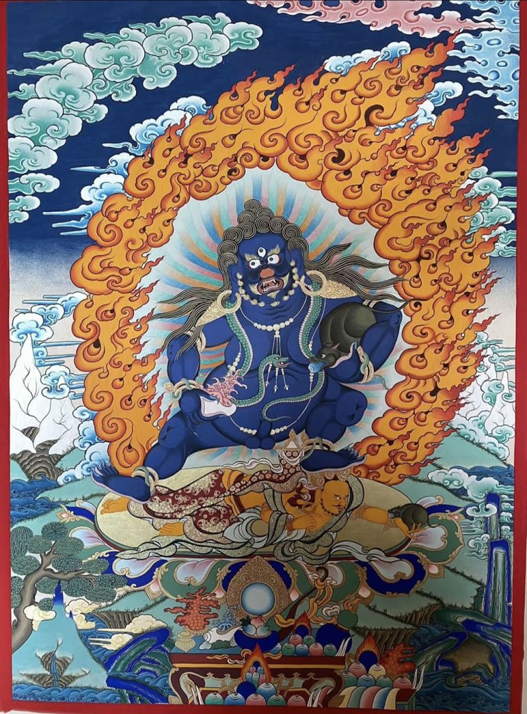 编号188-149483：彩绘唐卡-黑财神（80*60CM左右）