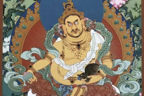 编号188-256120：彩绘唐卡-黄财神（60*45CM左右）