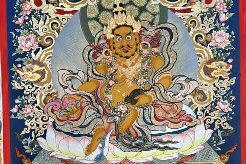 编号188-264067：彩绘唐卡-黄财神（80*60CM左右）