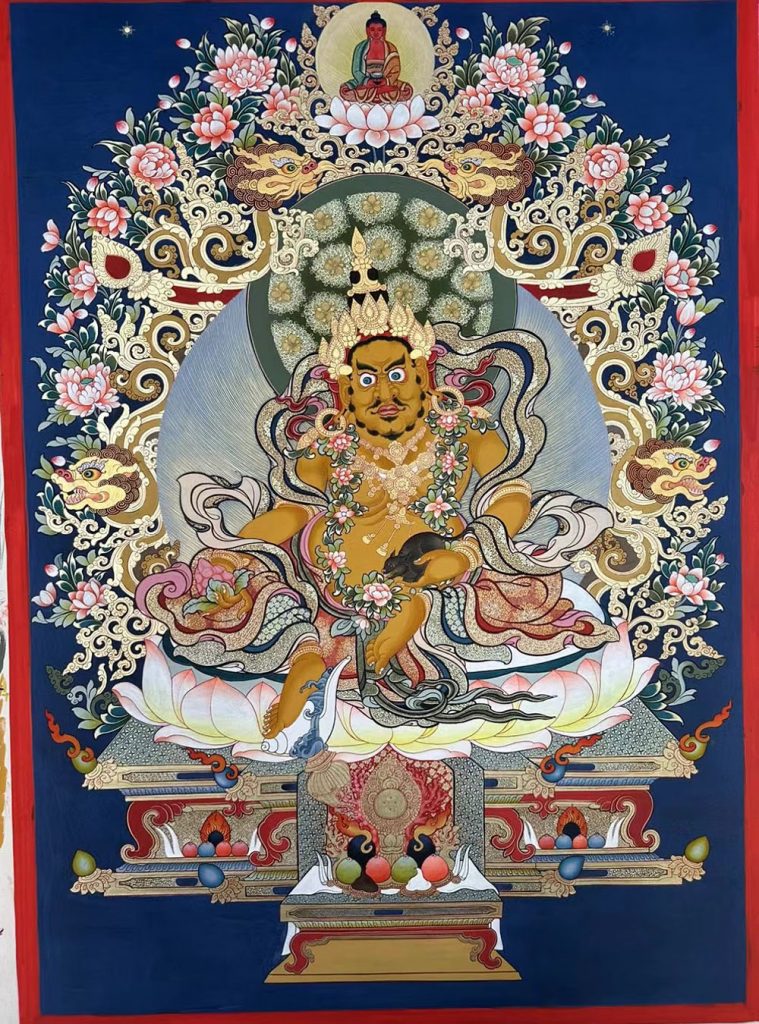 编号188-264067：彩绘唐卡-黄财神（80*60CM左右）