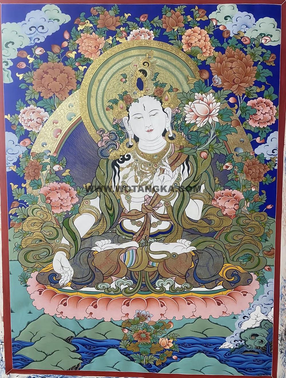 编号188-480282:彩绘唐卡-白度母(60*45CM左右)