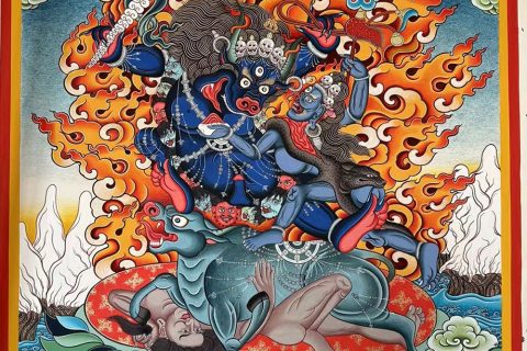 编号188-514029：彩绘唐卡-外阎罗护法（60*45CM左右）