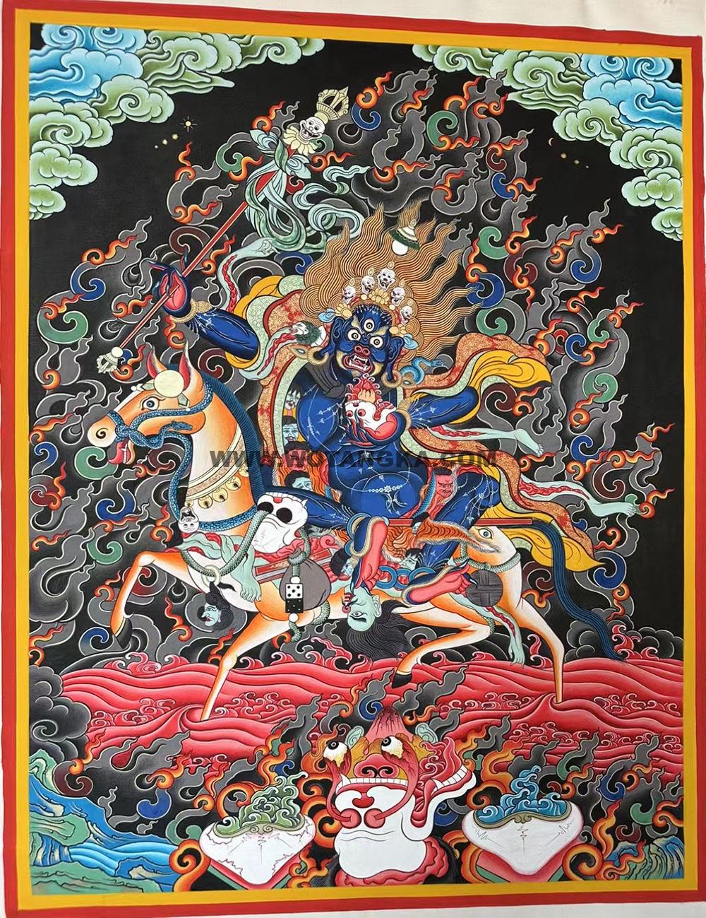 热贡-索南才旦·画院:彩绘唐卡-吉祥天母(80*60CM左右)