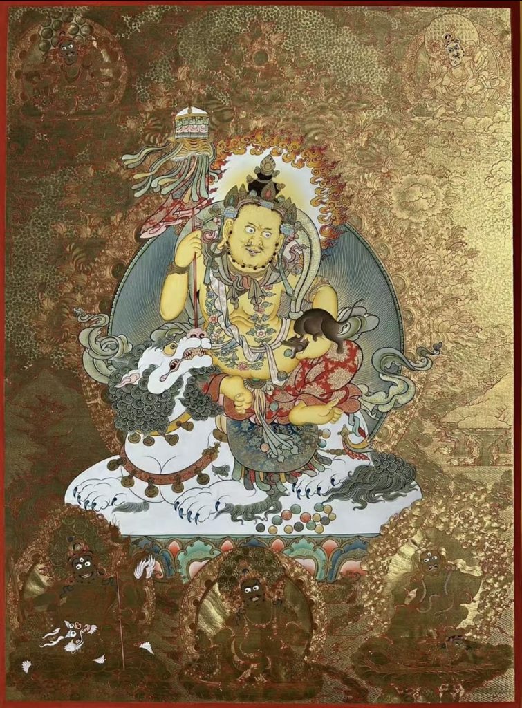 编号188-730232：黄金唐卡-财宝天王· 五方财神（100*70CM左右）