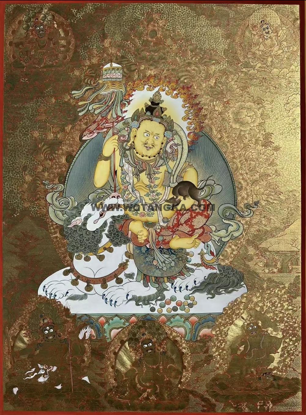 编号188-730232:黄金唐卡-财宝天王· 五方财神(100*70CM左右)