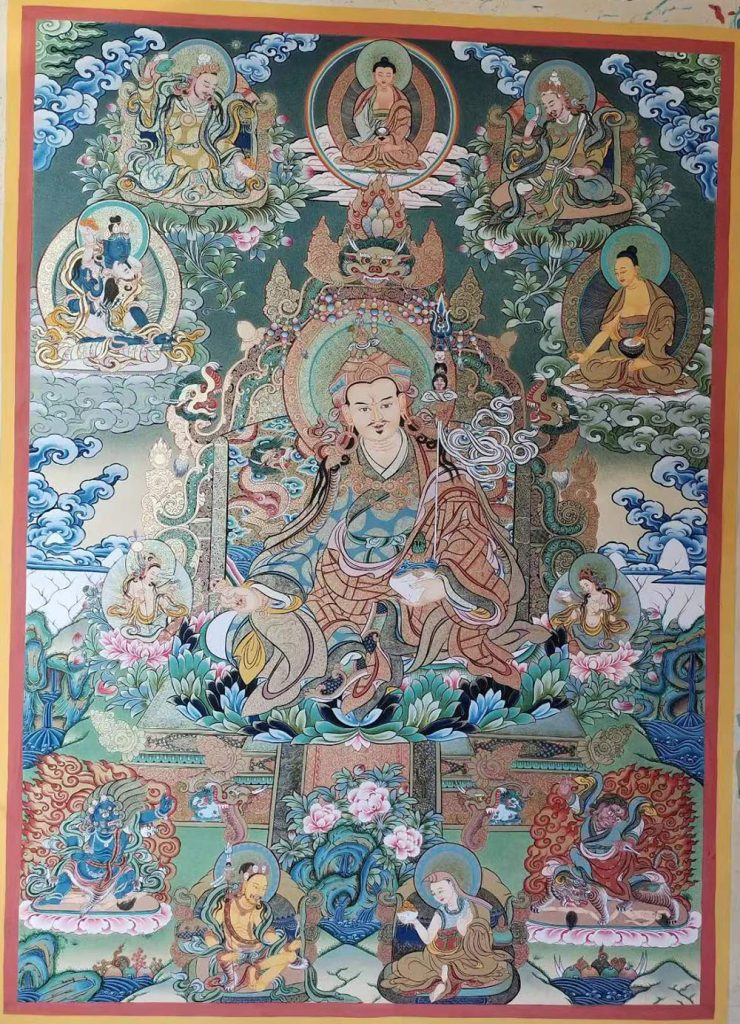 编号188-816373：彩绘唐卡-莲花生大士·莲师八相（100*70CM左右）