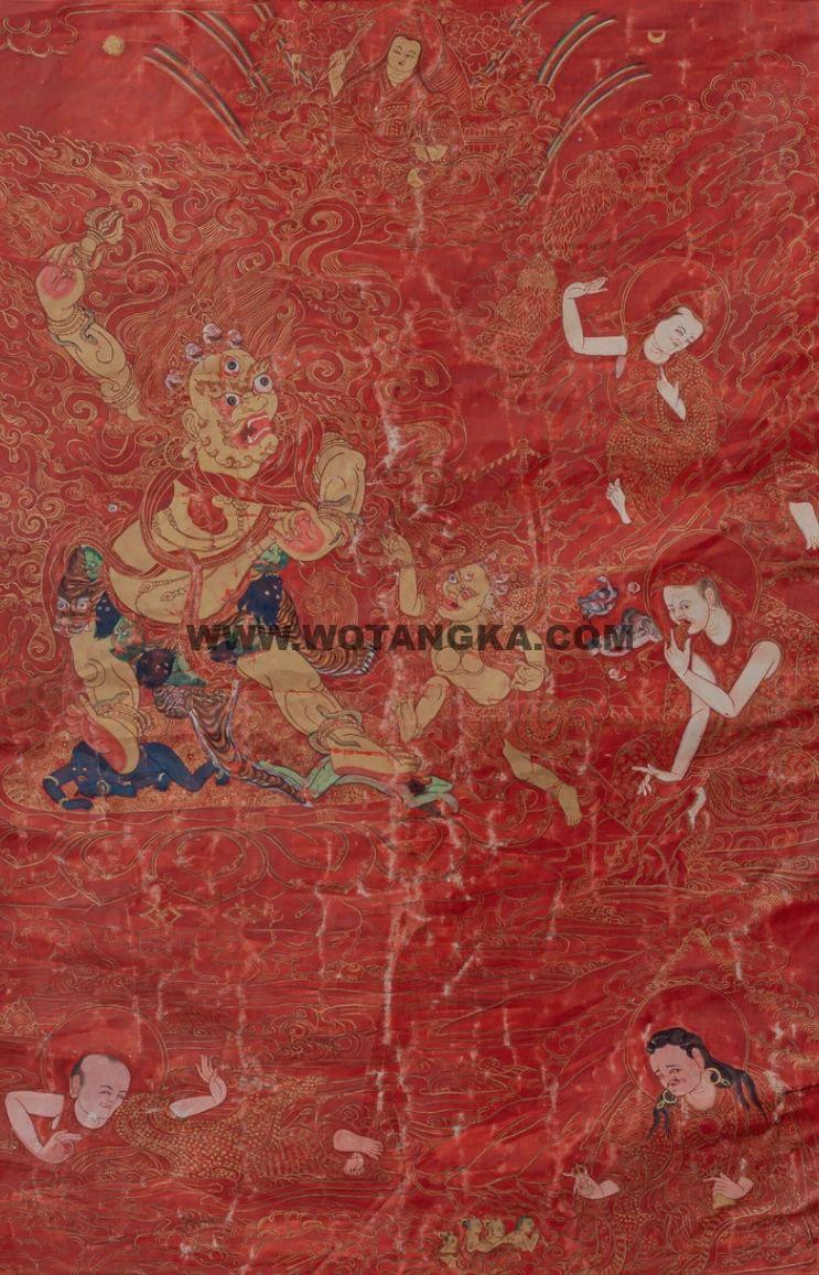 沃唐卡编号AC16894：狮吼莲师