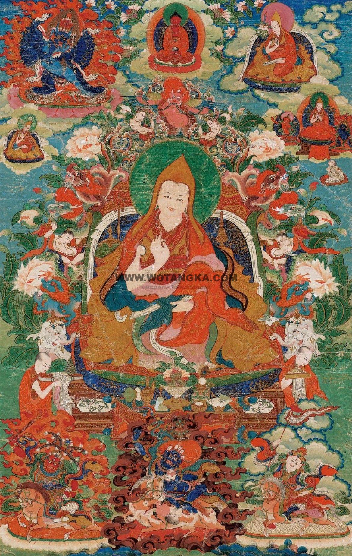 沃唐卡编号AC26984：六世班禅·罗桑华丹益希