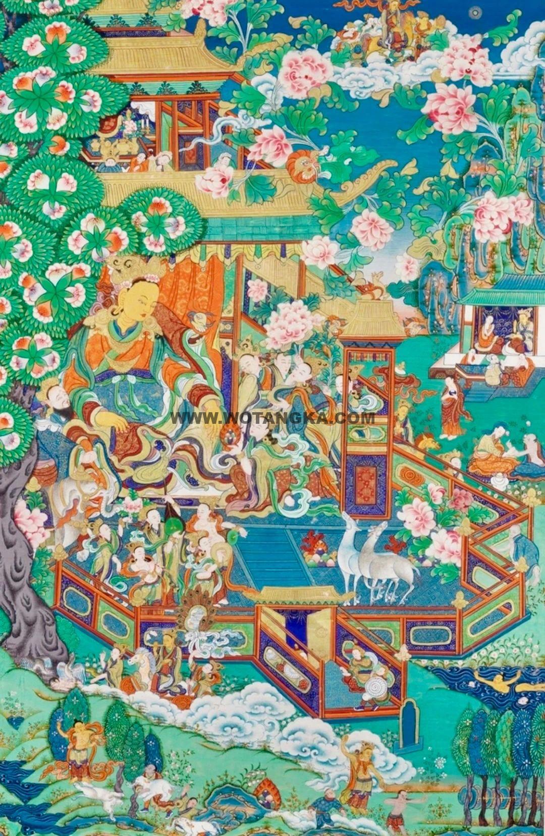 沃唐卡编号AC54992：释迦太子世间游乐