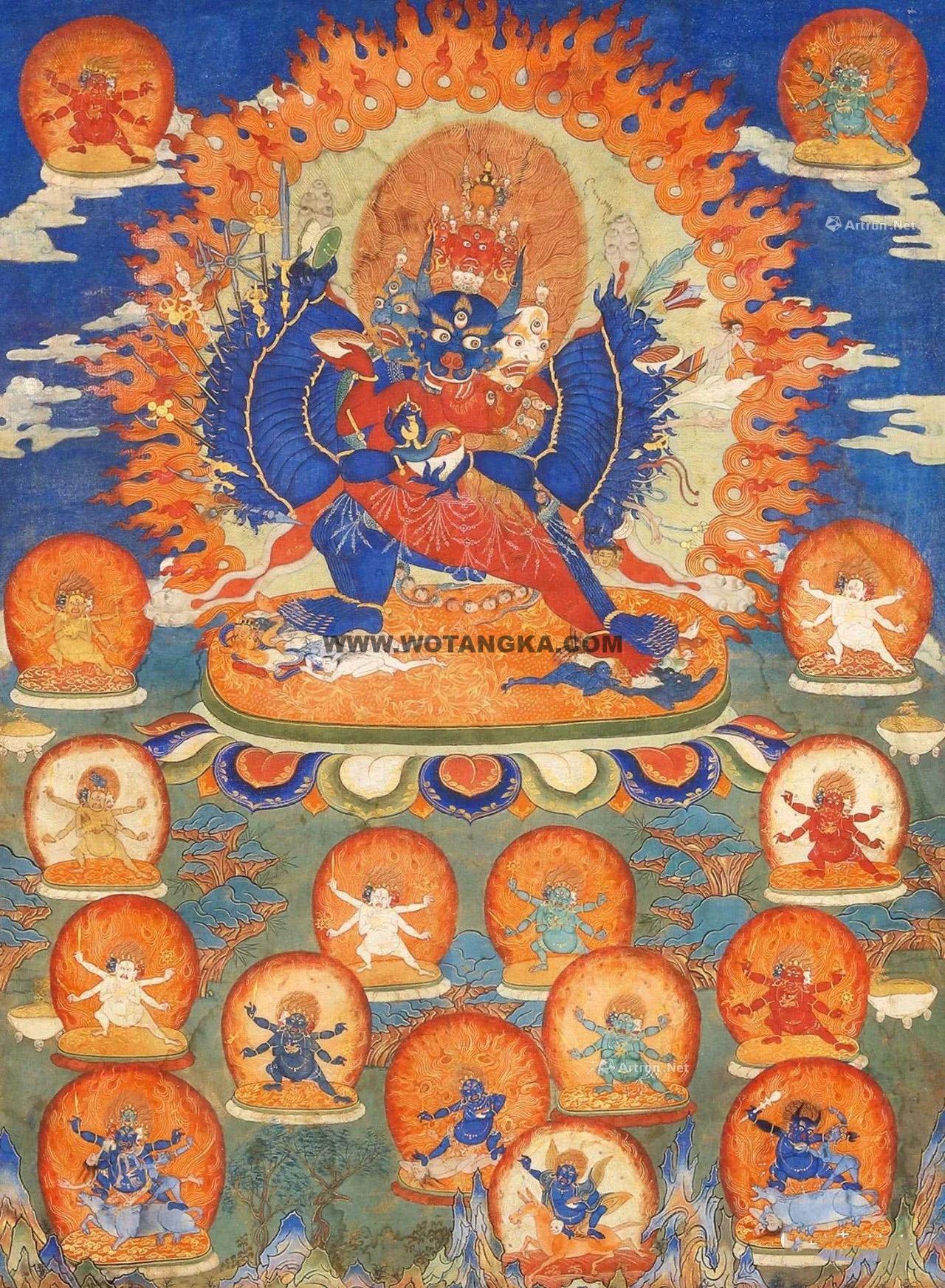 沃唐卡编号AC81733：大威德金刚