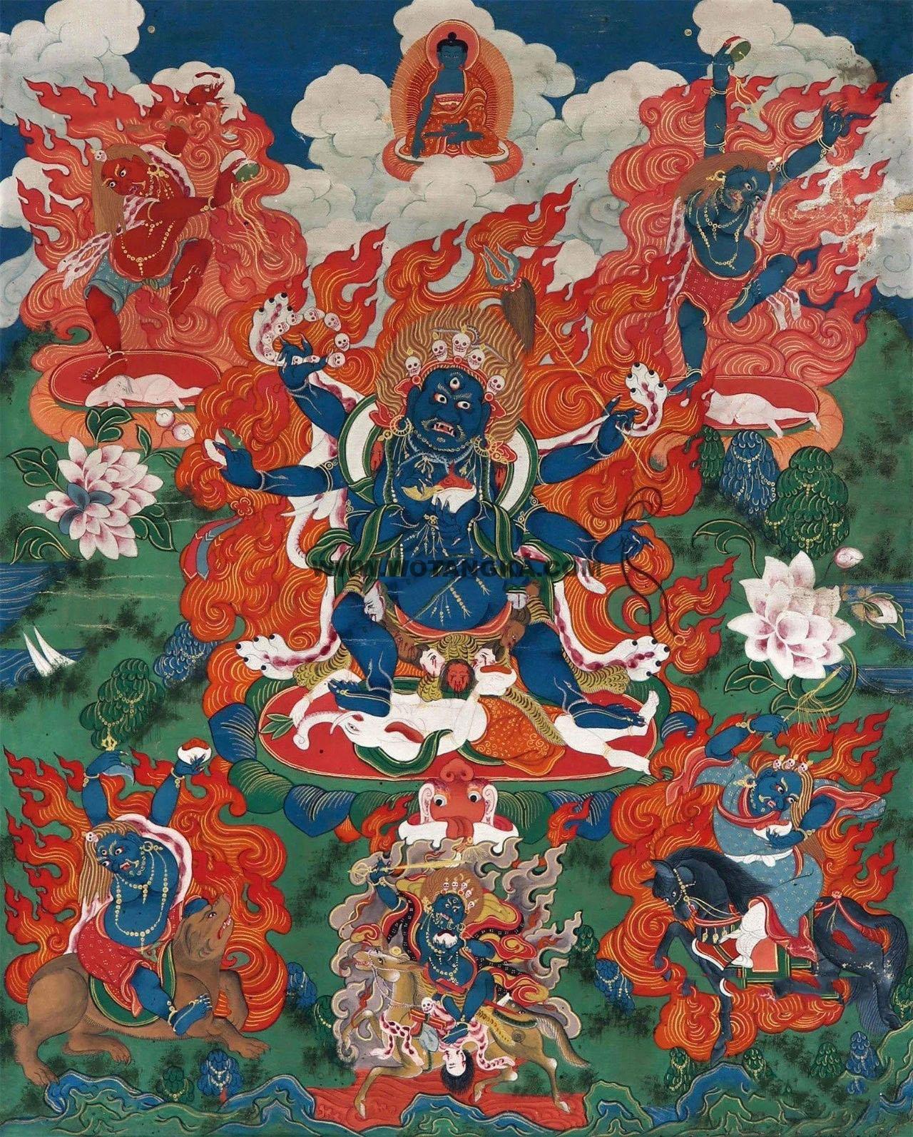 沃唐卡编号AC84894：六臂大黑天