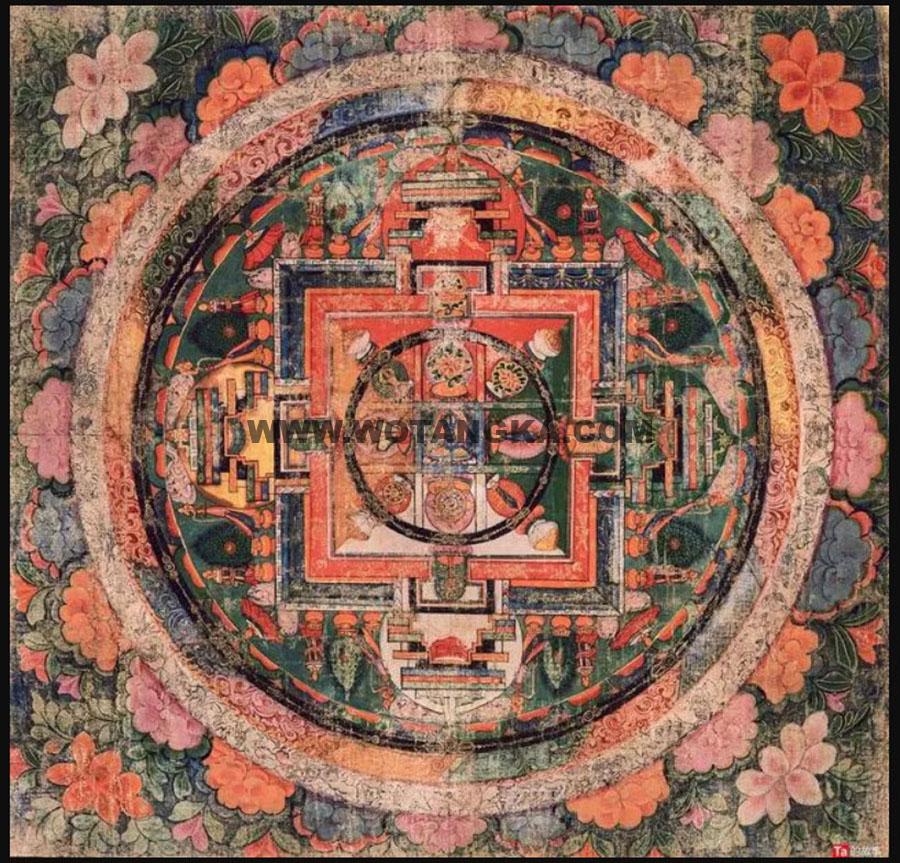 沃唐卡编号AC93831：密集金刚坛城