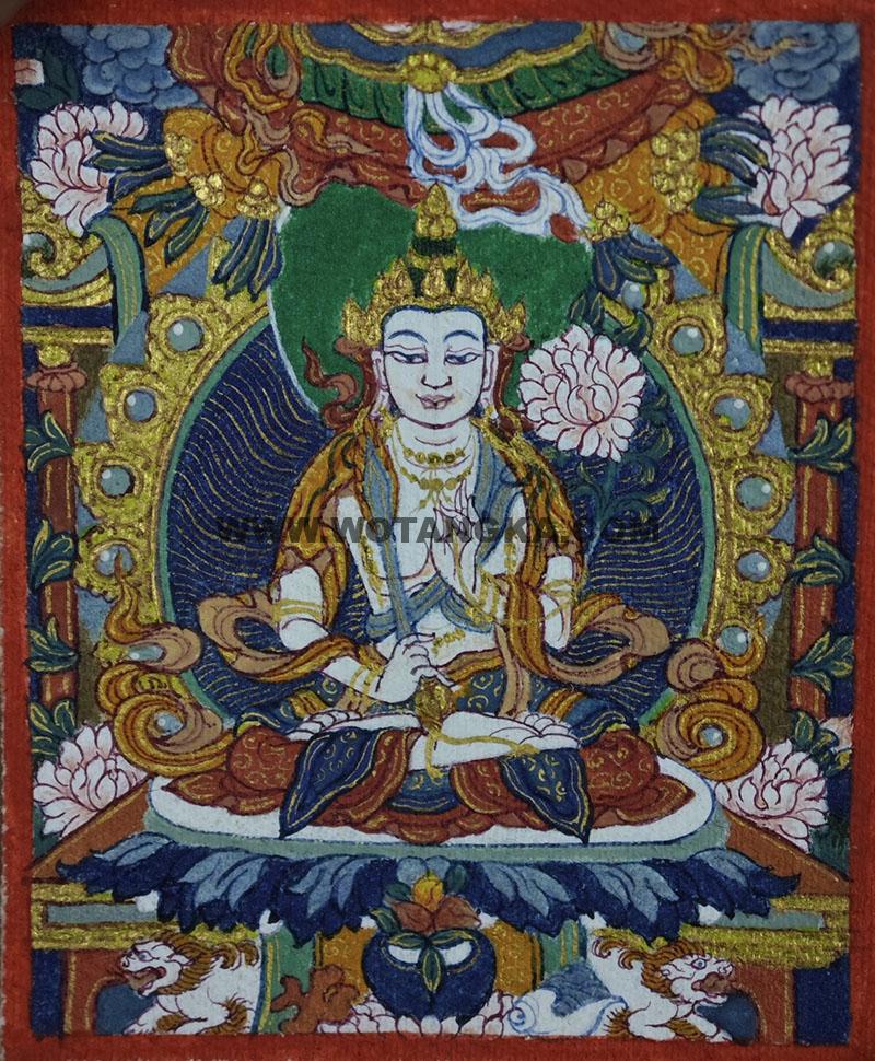 编号118-2125078：彩绘小唐卡-虚空藏菩萨（长方形·5*4CM左右）
