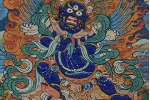 编号118-3284645：彩绘小唐卡-普巴金刚（长方形·5*4CM左右）