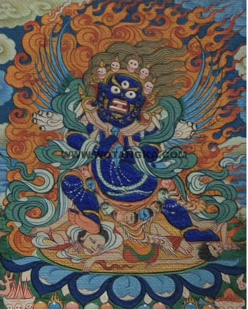 编号118-3284645：彩绘小唐卡-普巴金刚（长方形·5*4CM左右）