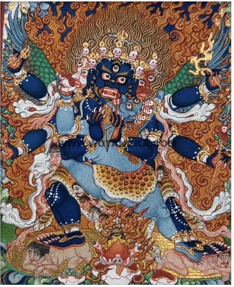 编号118-3290036：彩绘小唐卡-普巴金刚（长方形·5*4CM左右）