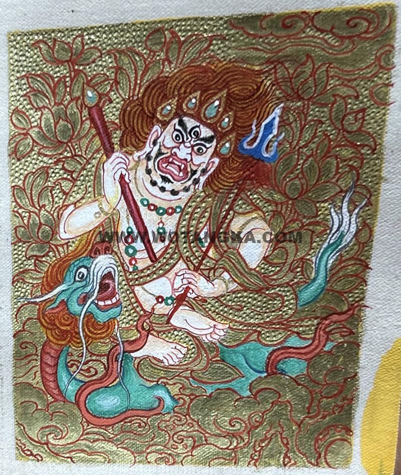 编号118-3459020：黄金小唐卡-白财神（长方形·5*4CM左右）