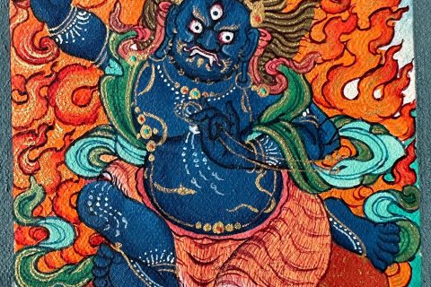 编号118-4179927：彩绘小唐卡-不动明王（长方形·5*4CM左右）