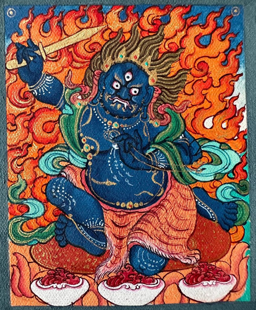 编号118-4179927：彩绘小唐卡-不动明王（长方形·5*4CM左右）