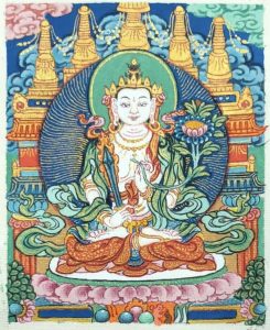 编号118-4394976：彩绘小唐卡-虚空藏菩萨（长方形·5*4CM左右）