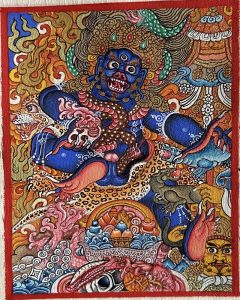 编号118-4772042：彩绘小唐卡-黑财神（长方形·5*4CM左右）