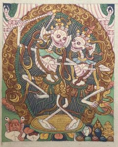 编号118-7359954：彩绘小唐卡-尸陀林主（长方形·5*4CM左右）