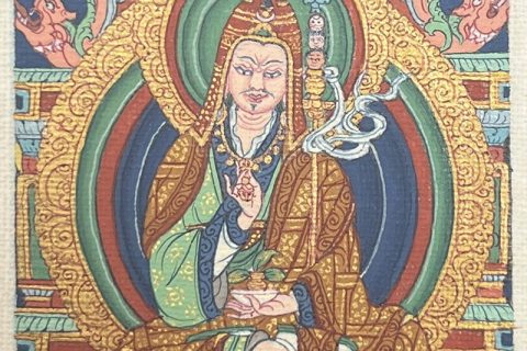 编号118-8253265：彩绘小唐卡-莲花生大士（长方形·5*4CM左右）