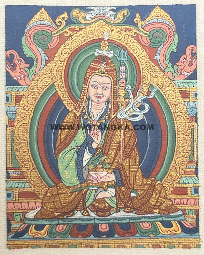 编号118-8253265：彩绘小唐卡-莲花生大士（长方形·5*4CM左右）