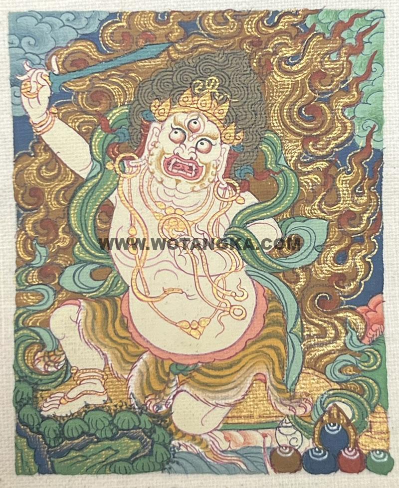 编号118-8270835：彩绘小唐卡-不动明王（长方形·5*4CM左右）