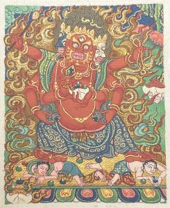 编号118-8370356：彩绘小唐卡-红财神（长方形·5*4CM左右）