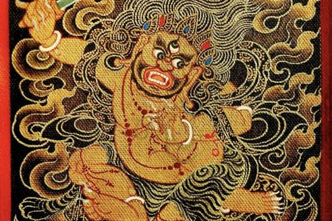 编号118-9211784：黑金小唐卡-不动明王（长方形·5*4CM左右）