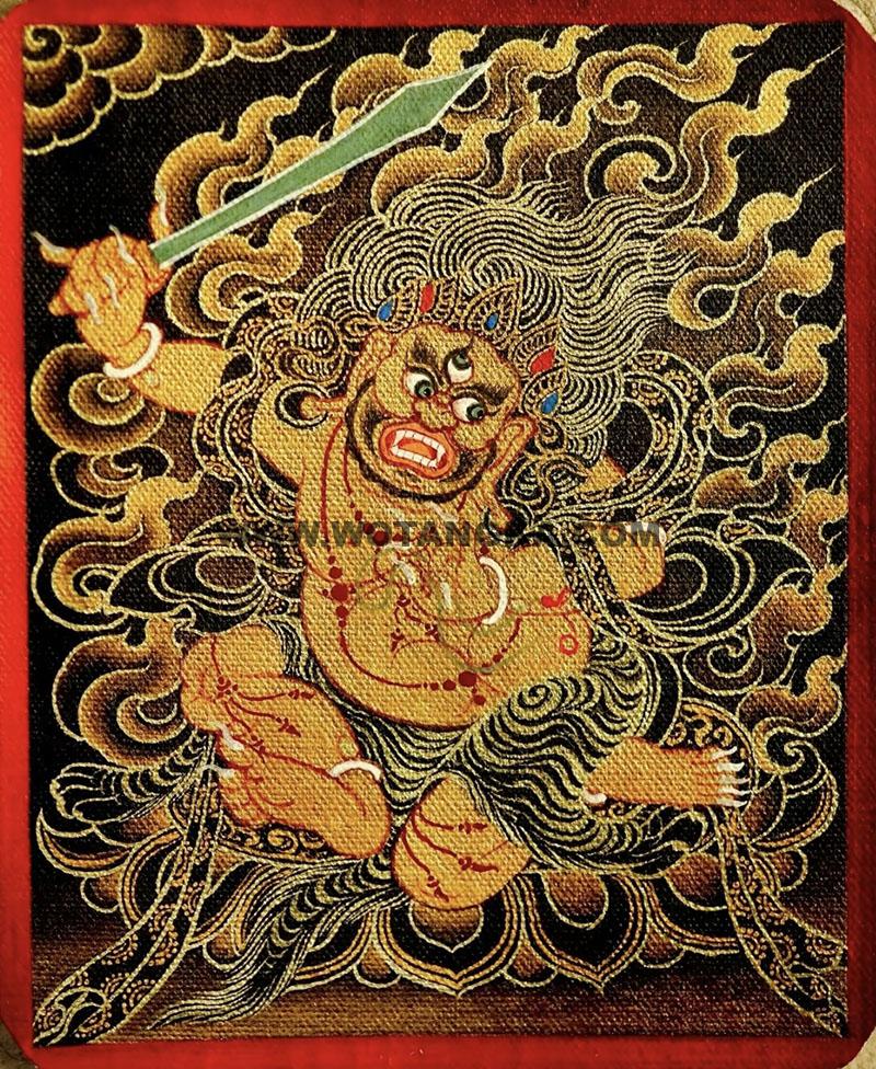 编号118-9211784：黑金小唐卡-不动明王（长方形·5*4CM左右）