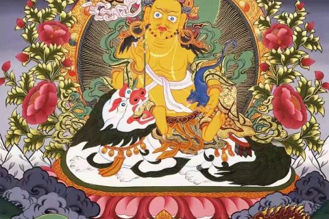 编号138-134421：彩绘唐卡-财宝天王（75*53CM左右）
