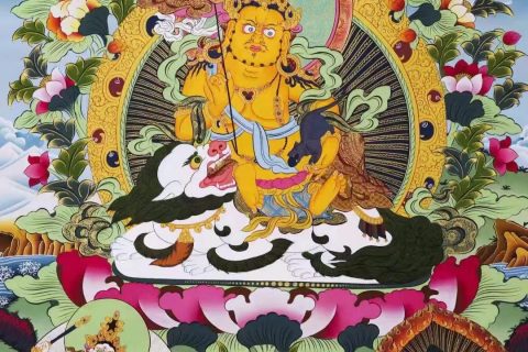 编号138-233833：彩绘唐卡-财宝天王（88*62CM左右）