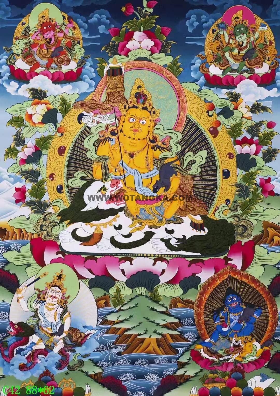 编号138-233833：彩绘唐卡-财宝天王（88*62CM左右）