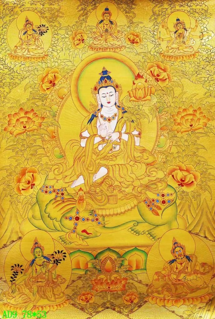 编号138-314291：黄金唐卡-普贤菩萨（78*53CM左右）