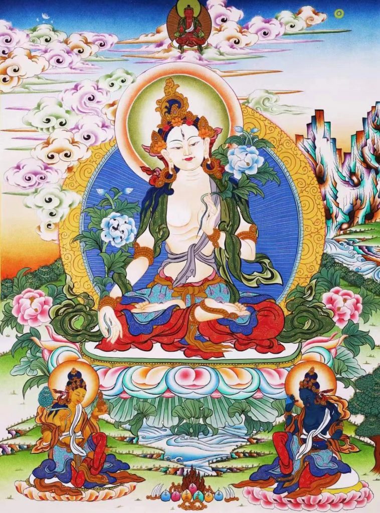 编号138-316371：彩绘唐卡-白度母（54*40CM左右）
