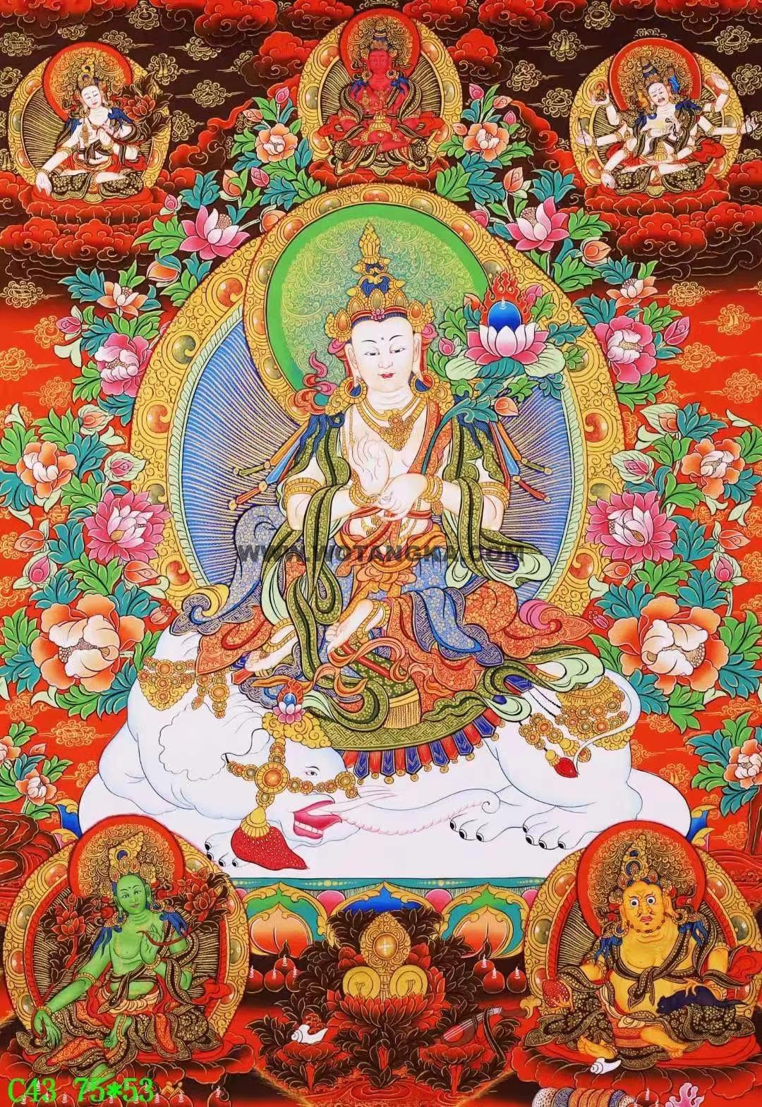 编号138-370237:彩绘唐卡-普贤菩萨(75*53CM左右)