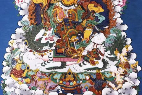 编号138-448216：彩绘唐卡-财宝天王（79*48CM左右）