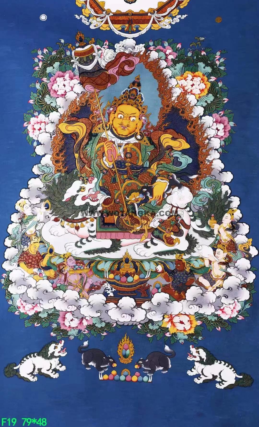 编号138-448216:彩绘唐卡-财宝天王(79*48CM左右)