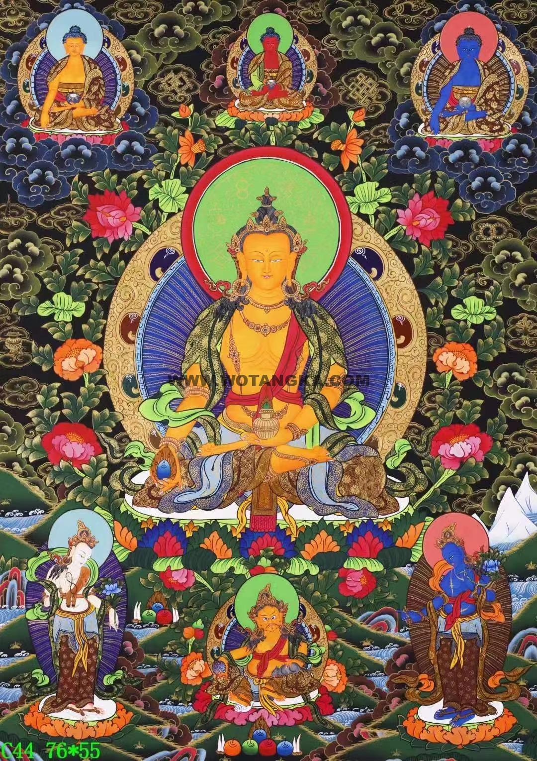 编号138-523993：彩绘唐卡-地藏王菩萨（76*55CM左右）