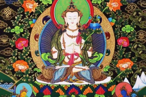 编号138-541876：彩绘唐卡-大势至菩萨（76*54CM左右）
