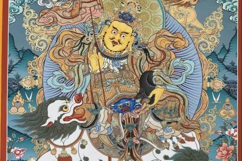 编号188-212232：彩绘唐卡-财宝天王（60*45CM左右）