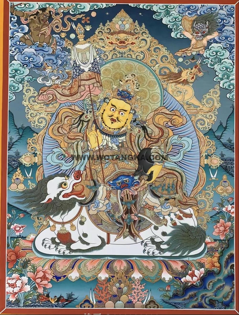 热贡-尕藏·画院：彩绘唐卡-财宝天王（60*45CM左右）