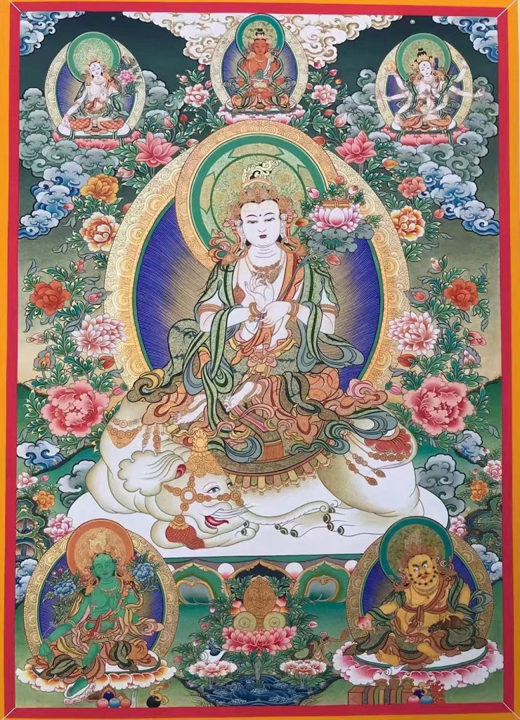 编号188-298804：彩绘唐卡-普贤菩萨（80*60CM左右）