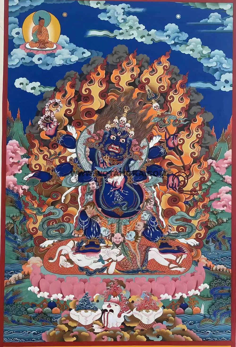 热贡-东智加·画院：彩绘唐卡-六臂玛哈嘎拉（80*60CM左右）