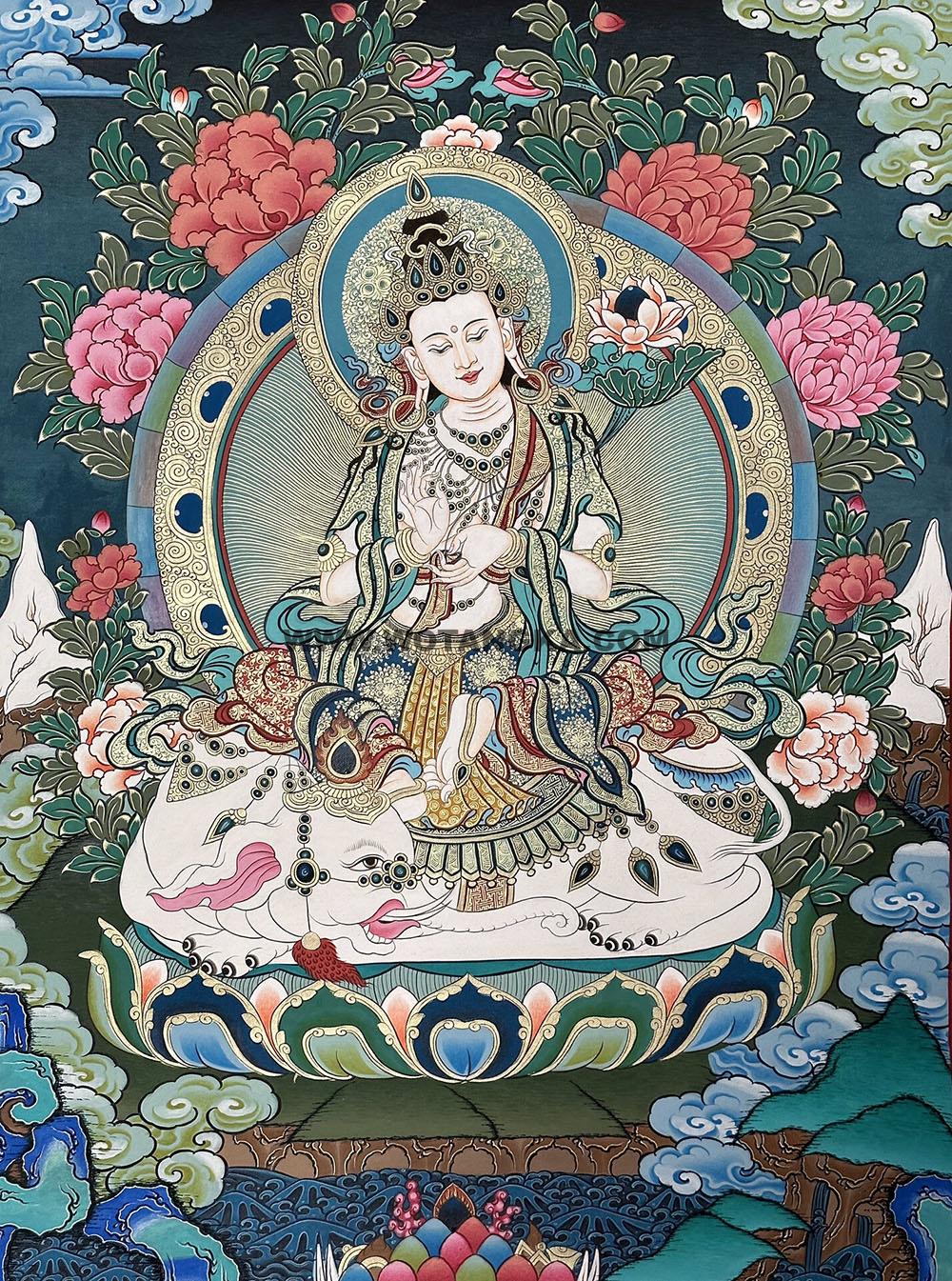 编号188-362336:彩绘唐卡-普贤菩萨(60*45CM左右)