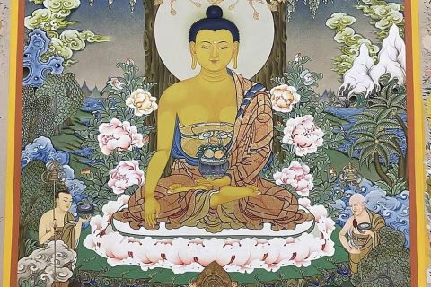 编号188-723944：彩绘唐卡-释迦牟尼佛（100*70CM左右）